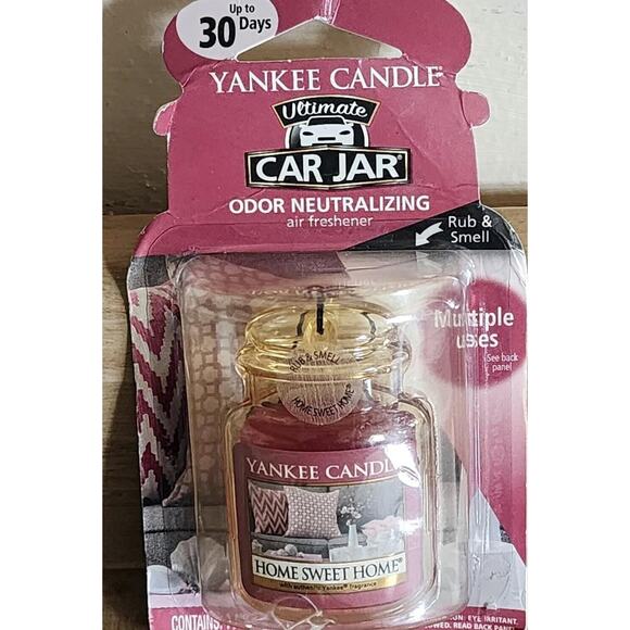 Yankee Candle Car Jar Air Freshener Home Sweet Home NOS See Pictures - Picture 1 of 7